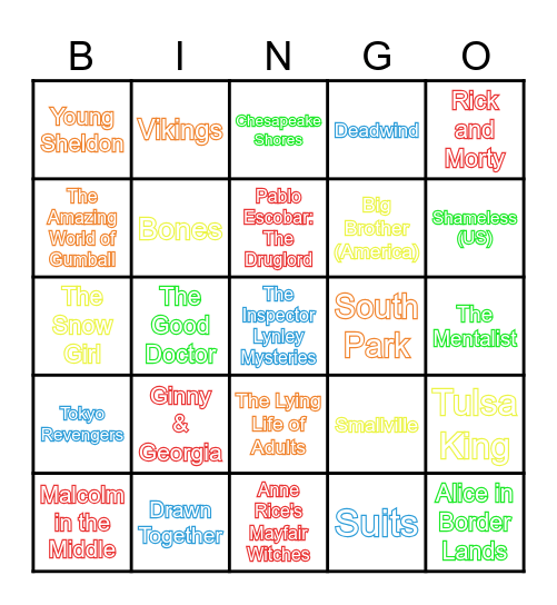 TV Bingo Card