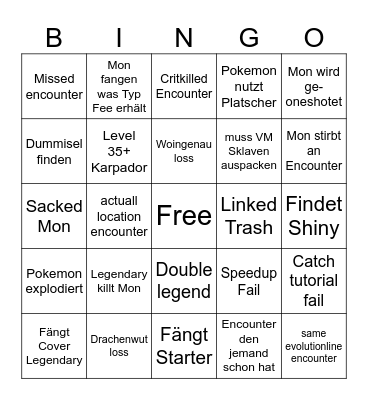 Platin Soullink Bingo Card