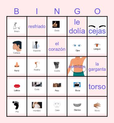El Cuerpo Bingo Card
