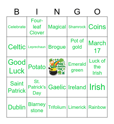 St. Patty's Day Bingo Card