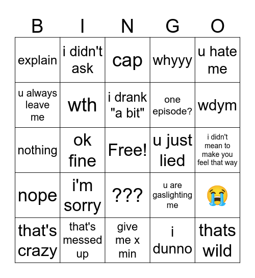 things oscar say Bingo Card