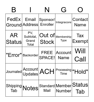 Day 4 Bingo Card