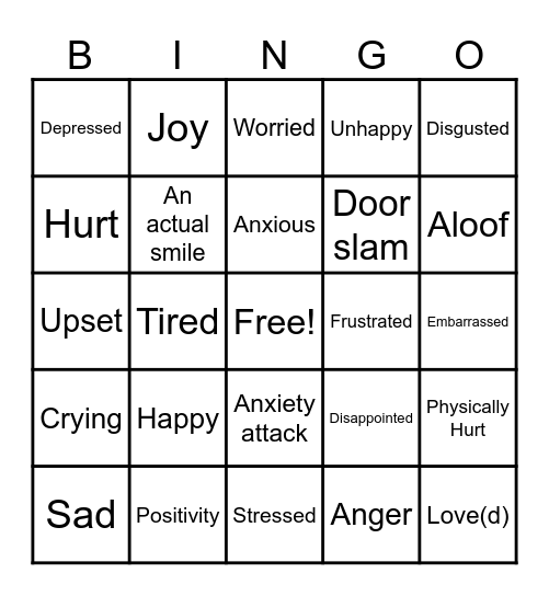 Day to day Bingo Card