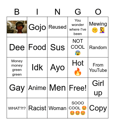 DE'MERE WEIRD AHH FYP 💀💀💀💀 Bingo Card