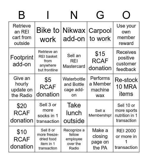 Member Moment Bingo! Bingo Card