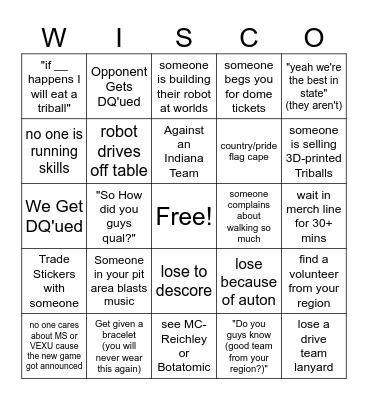 Vex Worlds Bingo Card
