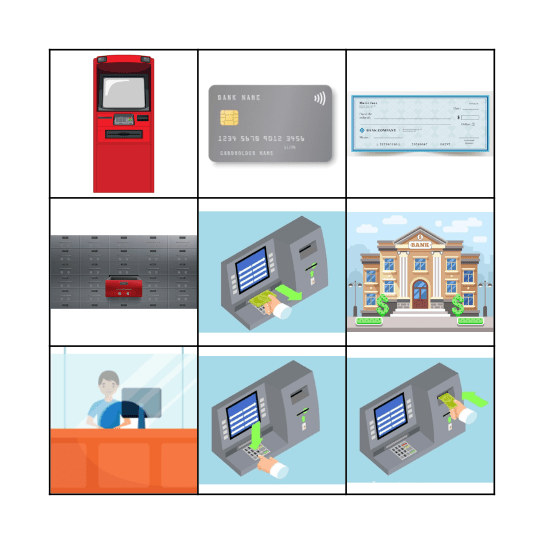 At the bank bingo Card