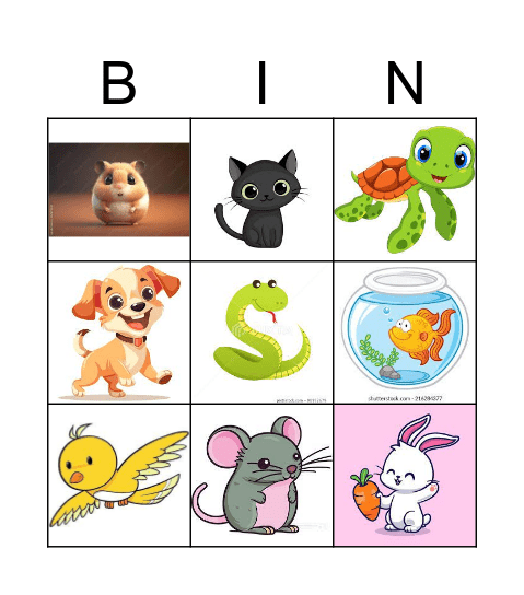 The Pets! Bingo Card