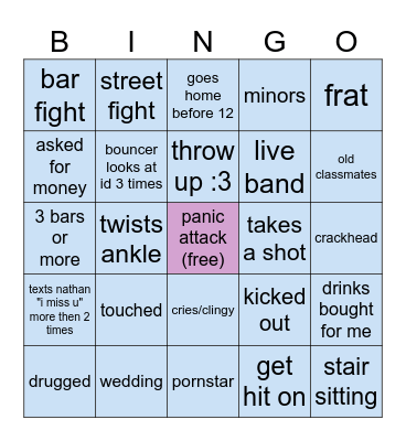 leafs bar adventure Bingo Card