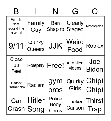 insta bingo Card