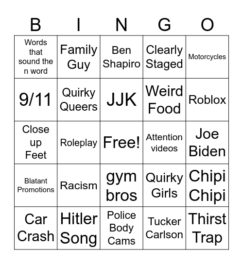 insta bingo Card