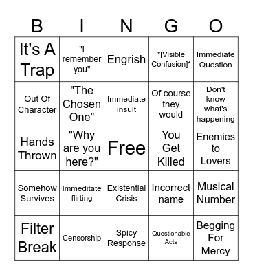 Speedrun C.AI Bingo Card