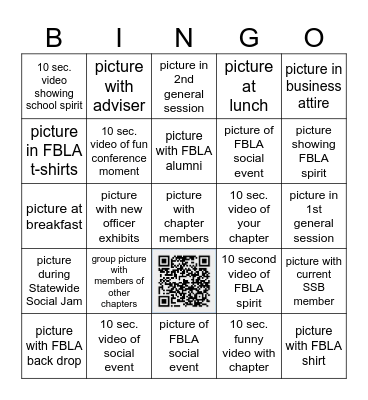 FBLA Media Bingo Card