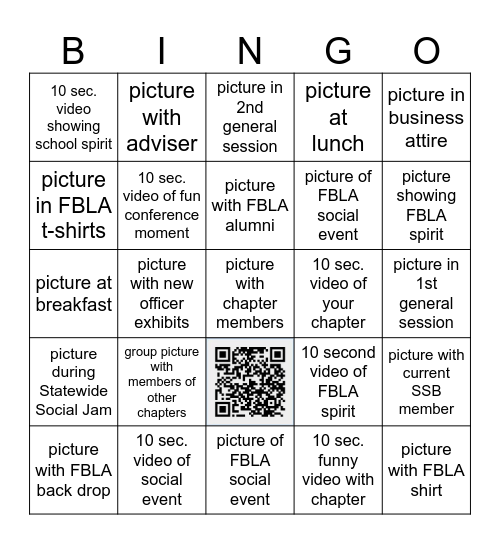 FBLA Media Bingo Card