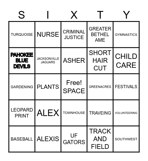 Bunch @ Tiffany's feat. Sylvia Bingo Card