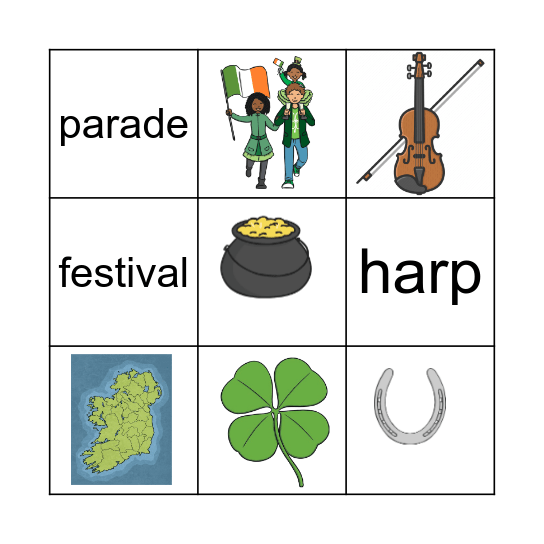 St. Patricks's Day Bingo Card