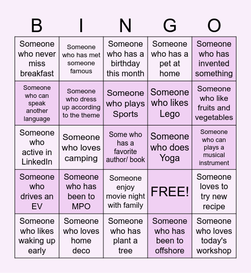Dynamic Bingo Card