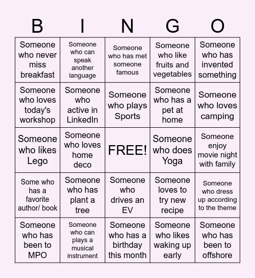 Dynamic Bingo Card
