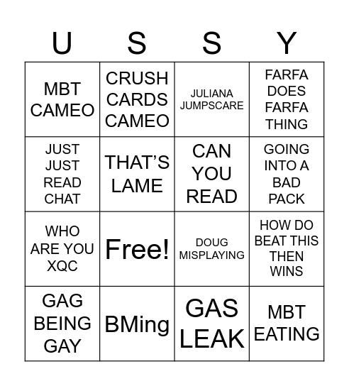 MBT BINGO Card