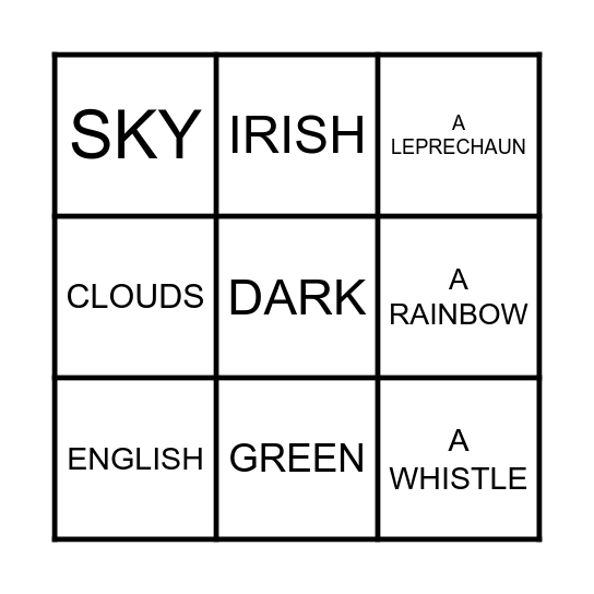 SAINT PATRICK'S BINGO Card