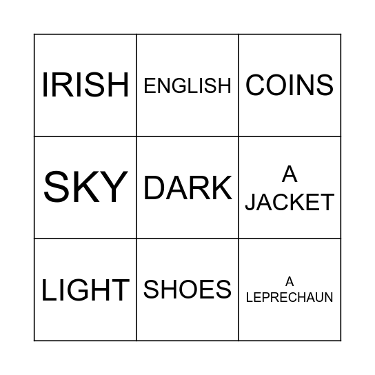 SAINT PATRICK'S BINGO Card