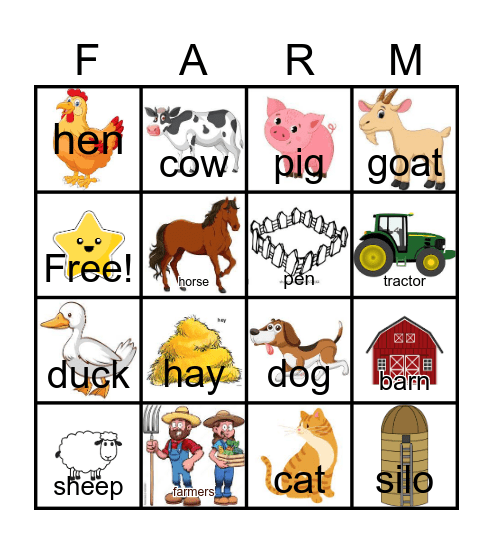 FARM BINGO Card