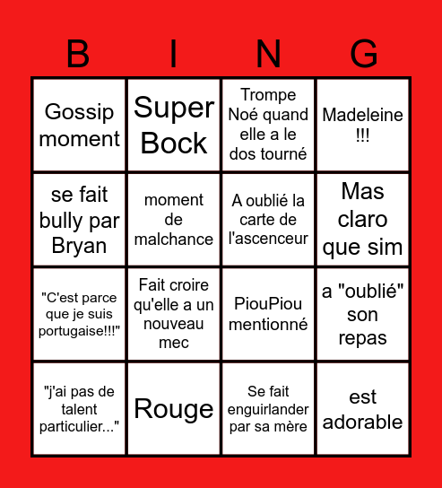 Kathleen Bingo Card