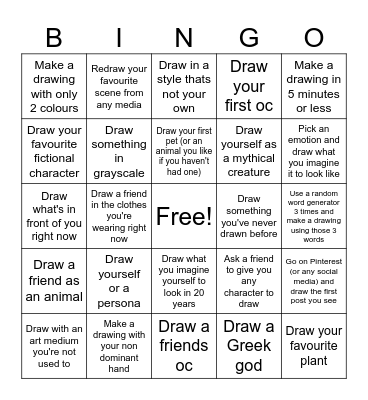 Art Bingo ! Bingo Card