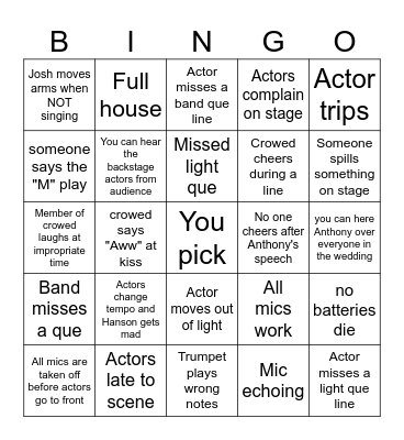 Cinderella 2024 Bingo Card