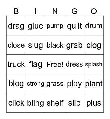 Blends Bingo Card