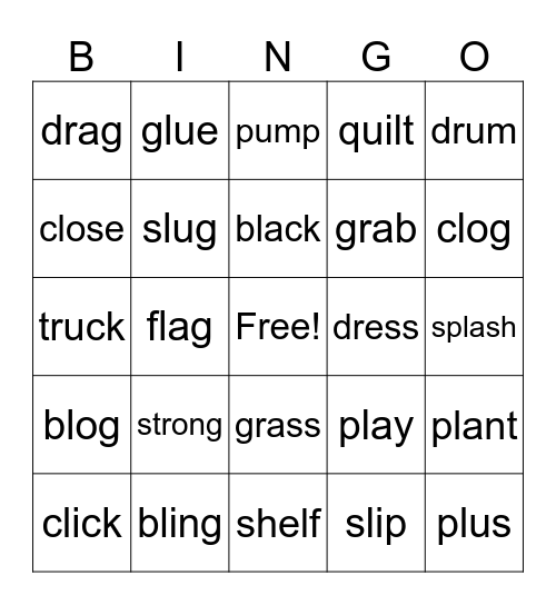 Blends Bingo Card