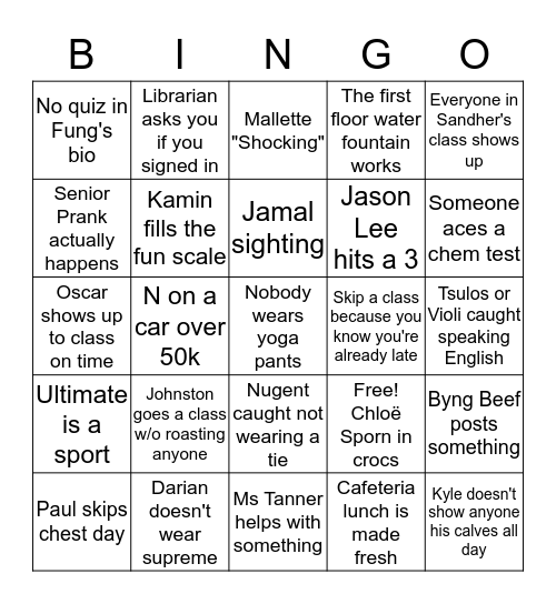 Byngo Bingo Card