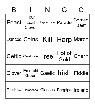 St. Patrick Day! Bingo Card