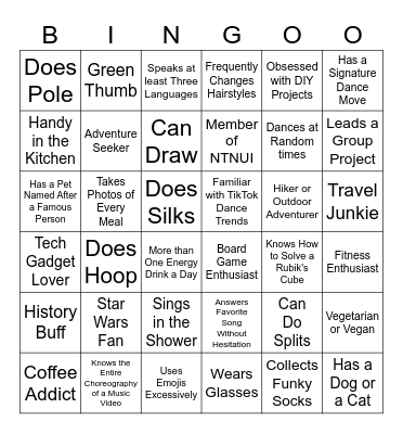 Name:___________ Bingo Card