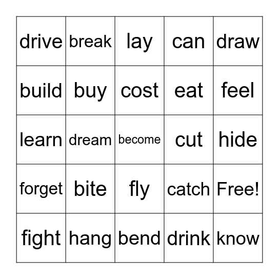 IV Bingo Card