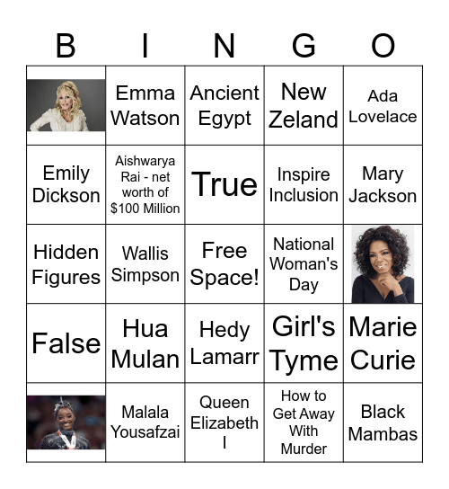 Women @ BigTime Bingo Card