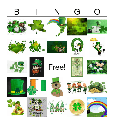 St Patrick's Day Bingo Card