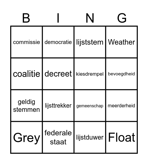BINGO PICTURES Bingo Card
