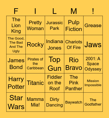 Vinstogo Filmmusikkbingo Card