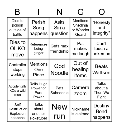 Patterrz Ironmon Bingo #?? Bingo Card
