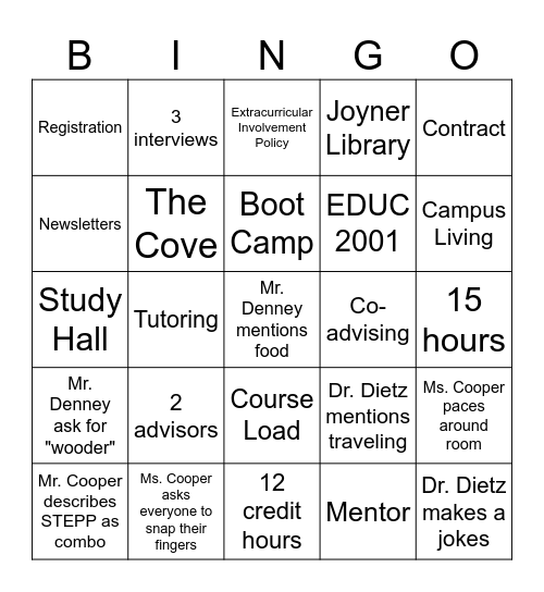 2024 Interview Bingo Card