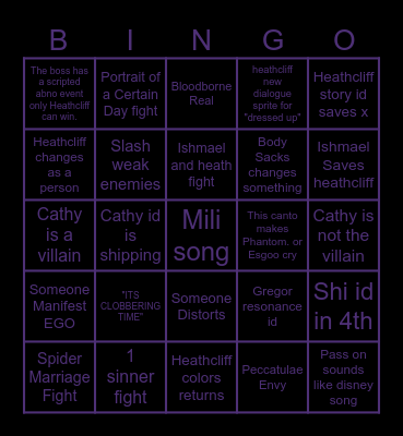 CANTO 6 BINGO BABY Bingo Card