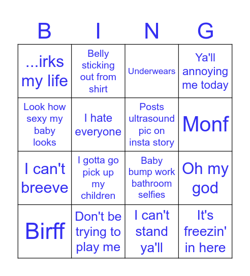 Kristen Bingo Card