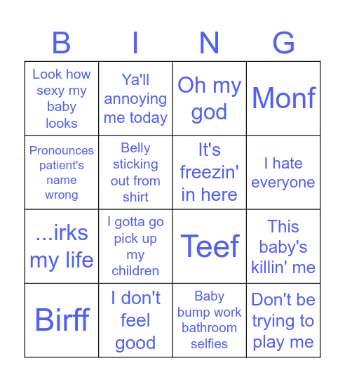 Kristen Bingo Card