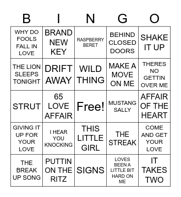 #4- RANDOM HITS Bingo Card