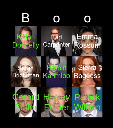 Who is singing?? Bingo Card