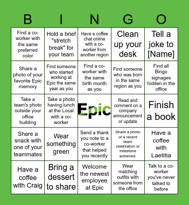 Epic Bingo Card
