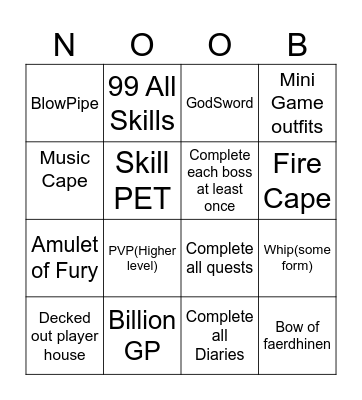 RuneScape Meets Bingo Card