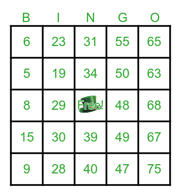 St. Patty's Day 2024 Bingo Card