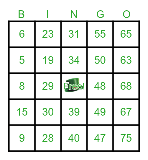 St. Patty's Day 2024 Bingo Card